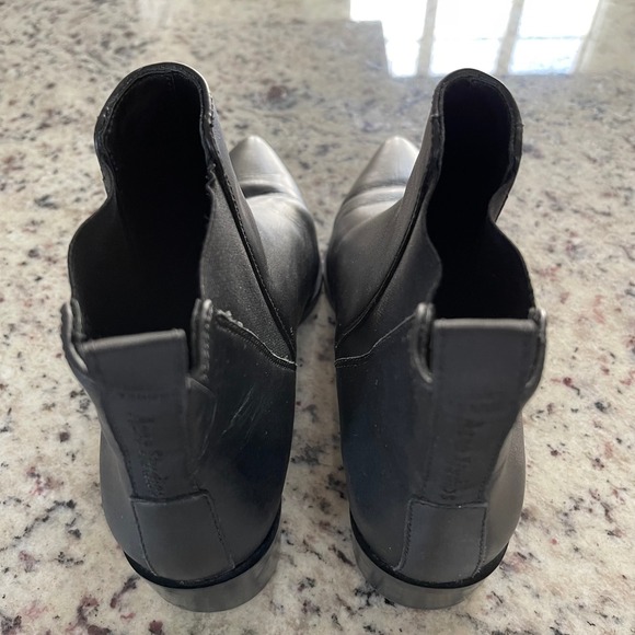 Acne Studios Jensen Chelsea Boots Women 38 Black Pointed Toe Leather Metal Tip - Picture 4 of 10